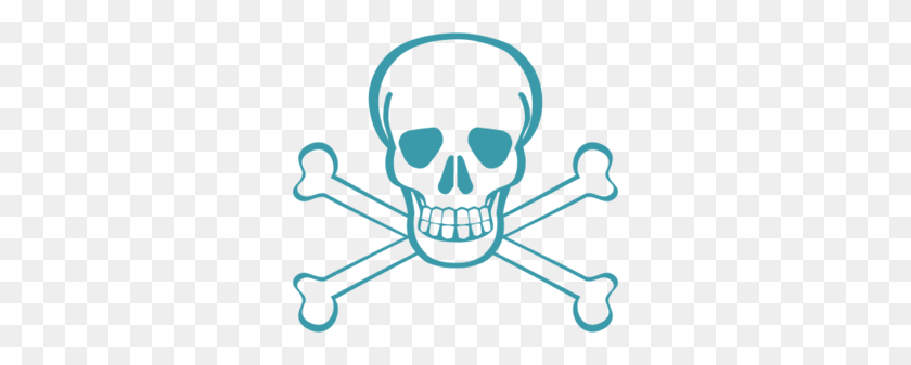 300x277 Skull Bones Pirates Danger Death Scary Vector Clipart - Lindo Esqueleto Clipart