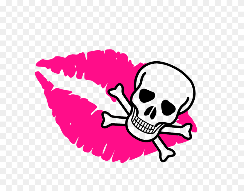 600x600 Skull Clipart Bow - Pink Lips Clipart