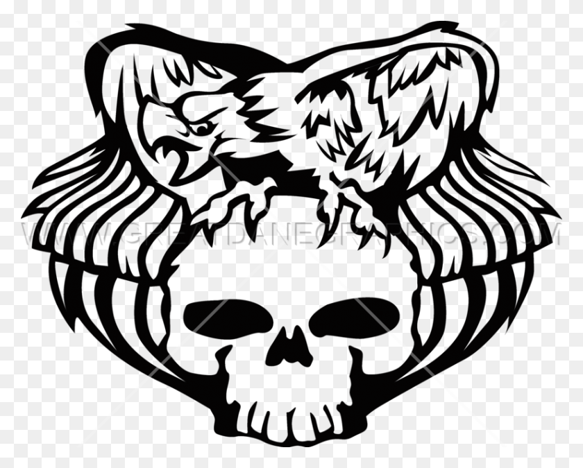 825x651 Skull Clipart Eagle - Eagle Head Clipart