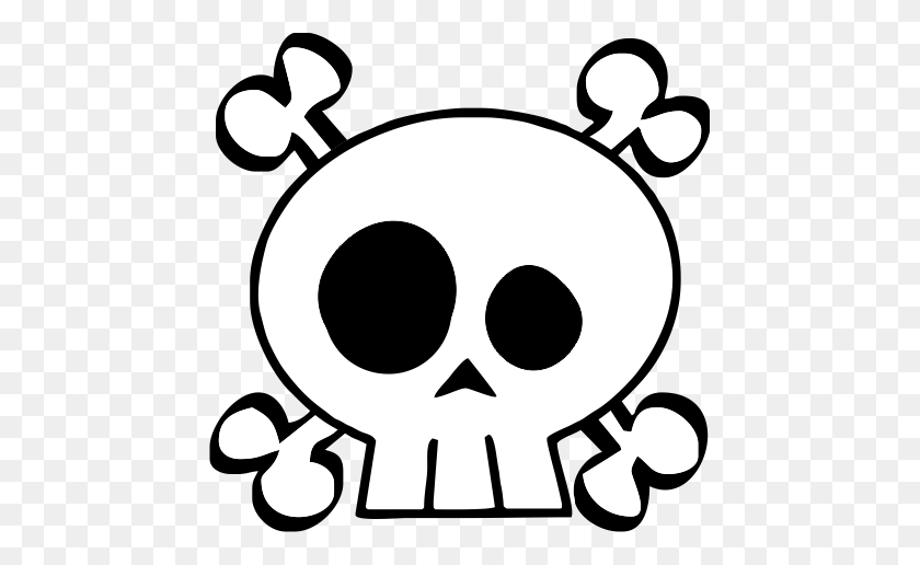 457x456 Skull Crossbones Kids T Shirt Sandbox Threads - Skull Black And White Clipart