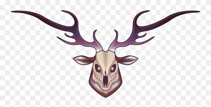 1214x571 Skull Deer Design - Deer Skull PNG