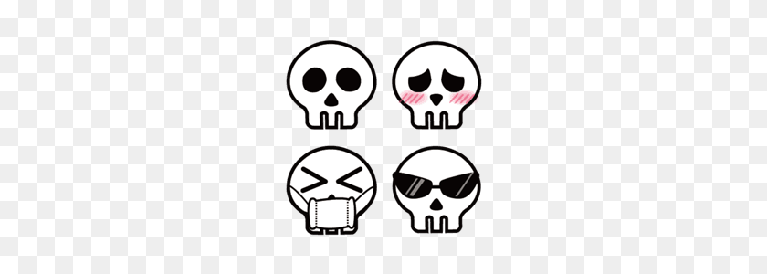 240x240 Skull Emoticons Line Emoji Line Store - Skull Emoji PNG