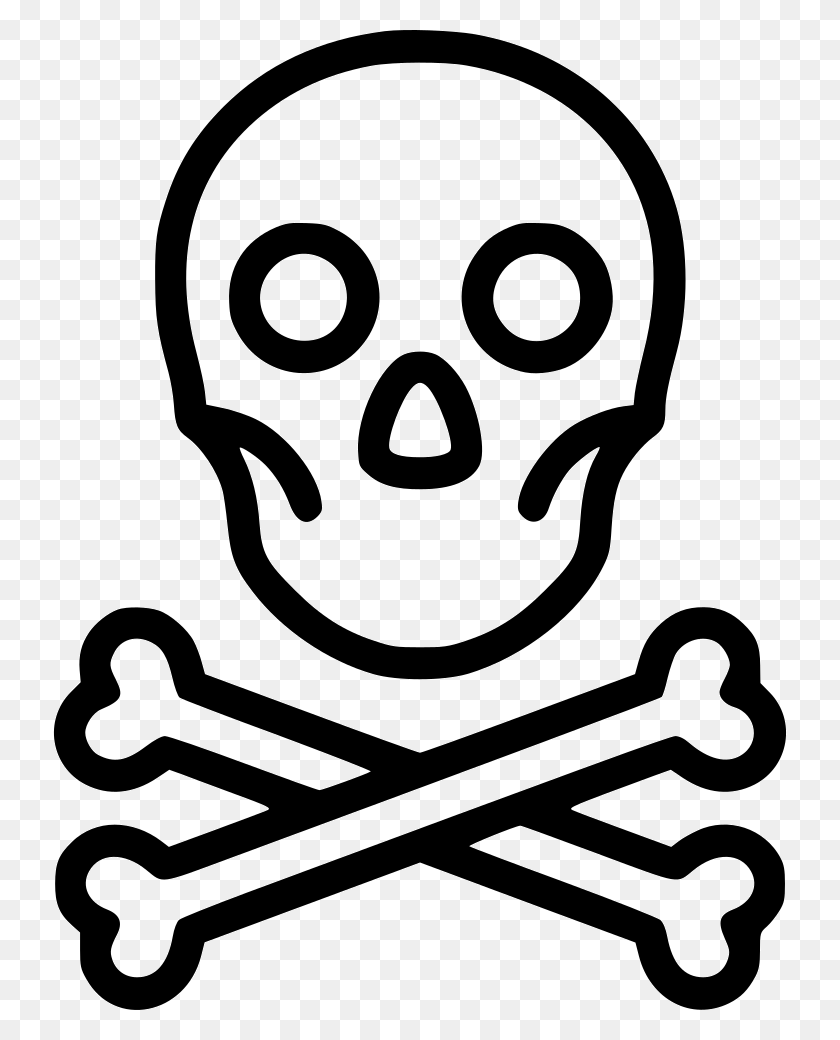 734x980 Skull Toxic Pirate Danger Bones Png Icon Free Download - Toxic PNG