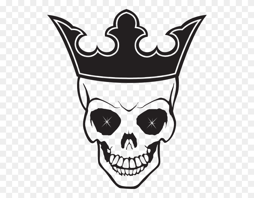528x597 Skull With A Crown Sketch - Skull Vector PNG