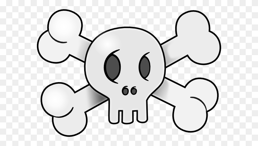 600x417 Skull With Cross Bones Png, Clip Art For Web - Skull Head Clipart