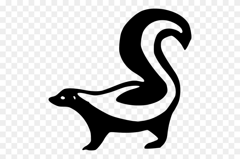 500x496 Skunk Silhouette Vector Drawing - Skunk Clipart Black And White
