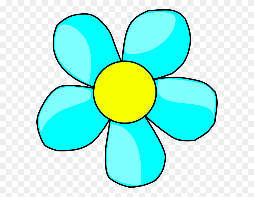 600x593 Sky Blue Flower Clip Art - Blue Sky Clipart