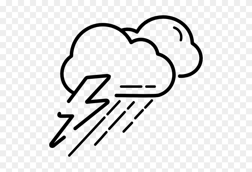 512x512 Sky, Rainy, Meteorology, Weather, Rain, Storm Icon - Storm Clipart Black And White