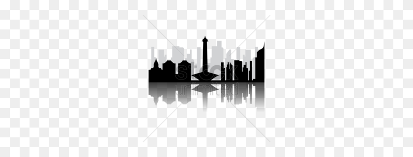 260x260 Skyline Clipart - City Silhouette PNG