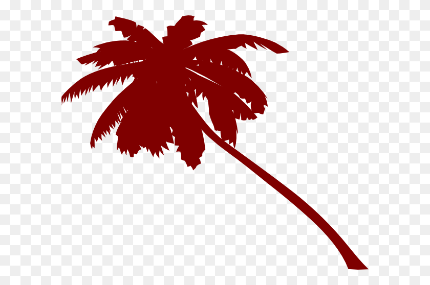 600x498 Slanted Vector Palm Tree Clip Art - Palm Tree Silhouette Clipart