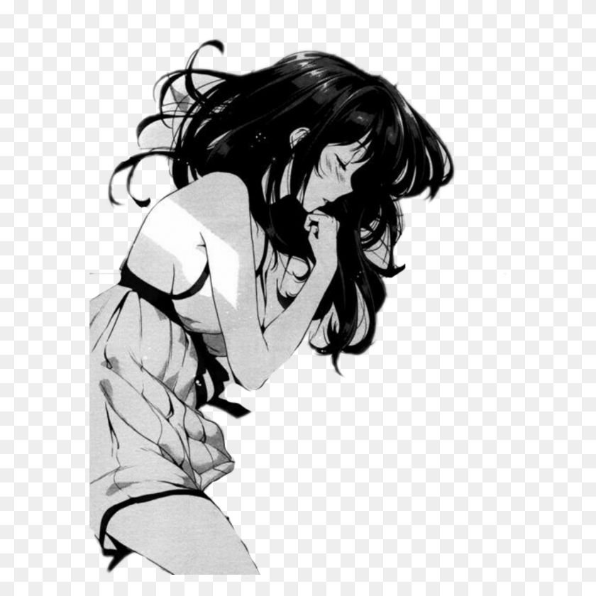 2289x2289 Dormir Anime Manga Chica Blackhair Vestido Indress - Manga Png