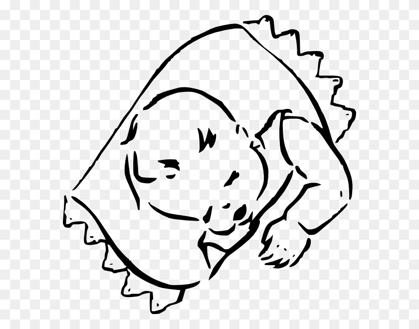 588x599 Sleeping Baby Clip Art Free Vector - Pillow Clipart