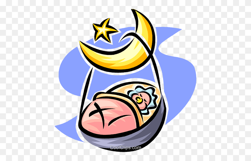 475x480 Bebé Durmiendo Royalty Free Vector Clipart Illustration - Sleeping Baby Clipart
