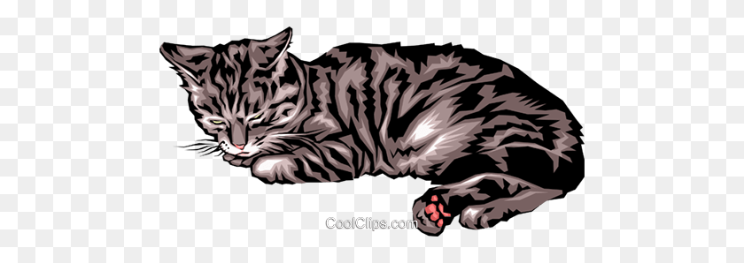 480x238 Sleeping Cat Royalty Free Vector Clip Art Illustration - Sleeping Cat Clipart