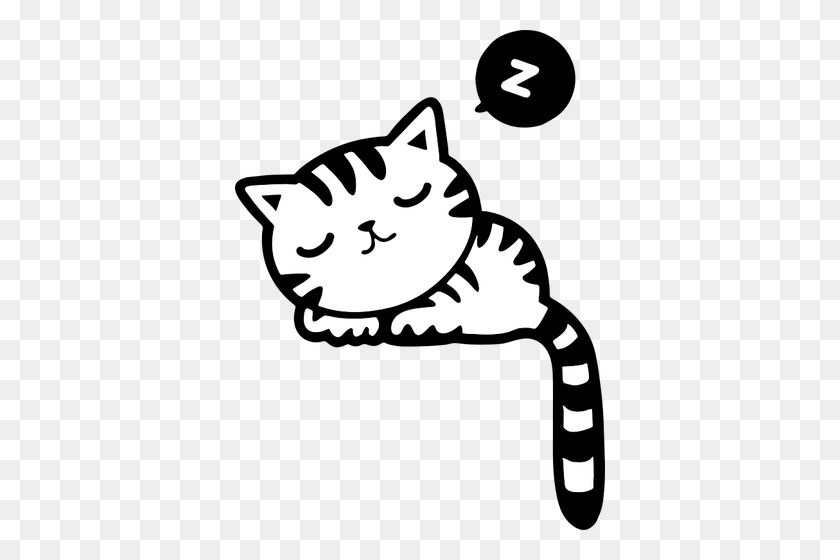 370x500 Sleeping Kitty - Kitty Cat Clip Art