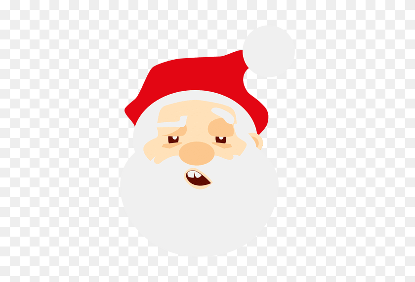 512x512 Sleepy Santa Claus Emoticon - Santa Claus PNG