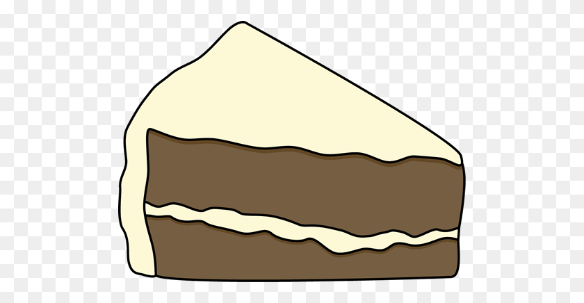 500x376 Slice Of Chocolate Cake With White Frosting Clip Art - Milk Clipart