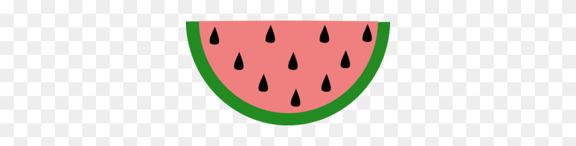 298x153 Slice Of Watermelon Clip Art - Watermelon Clipart