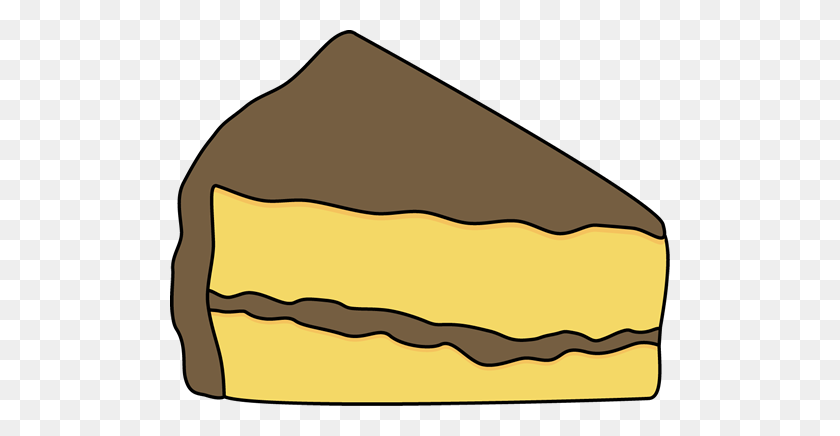 500x376 Slice Of Yellow Cake With Chocolate Frosting Clip Art Food - Icing Clipart