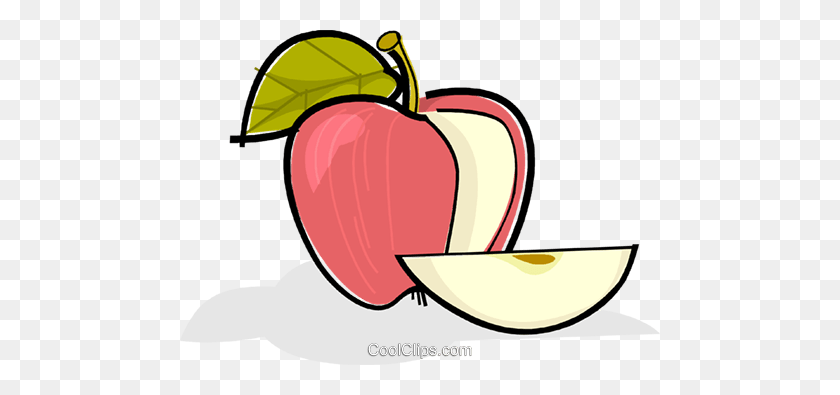480x335 Sliced Apple Royalty Free Vector Clip Art Illustration - Sliced Apple Clipart