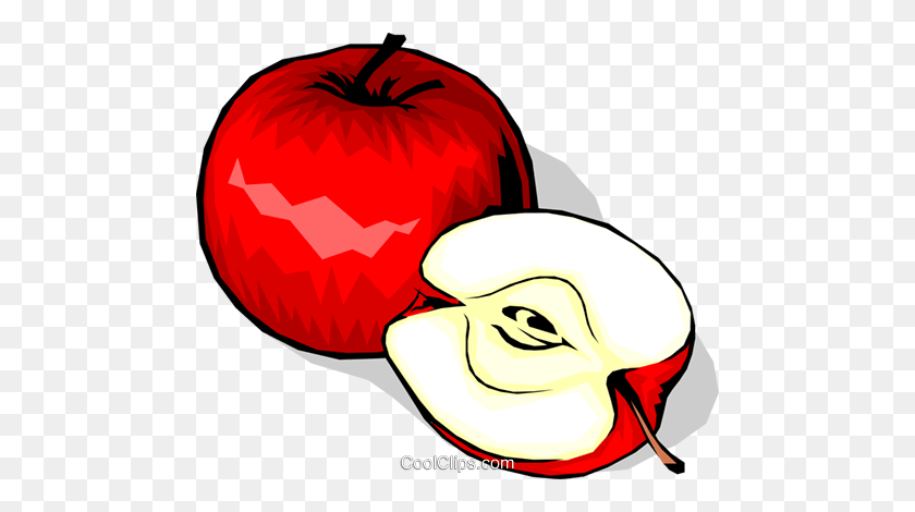 480x410 Sliced Apples Royalty Free Vector Clip Art Illustration - Sliced Apple Clipart
