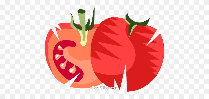 480x341 Sliced Tomatoes Royalty Free Vector Clip Art Illustration - Tomato Clipart Free