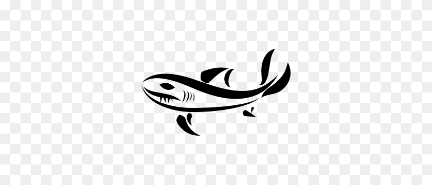 300x300 Pegatina Slick Shark - Clipart De Contorno De Tiburón