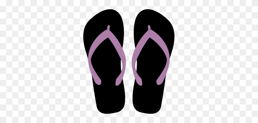 297x340 Slipper Flip Flops Sandal Footwear Shoe - Flip Flop Clipart Black And White