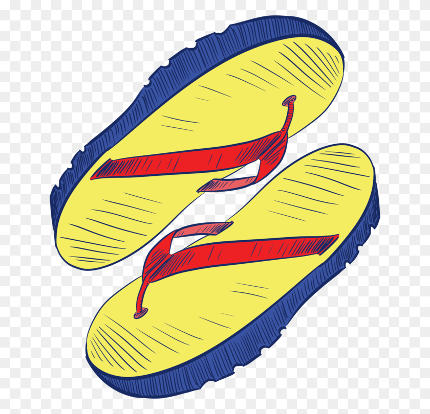 646x750 Zapatilla Chanclas Sandalia Zapato Calzado - Flip Clipart