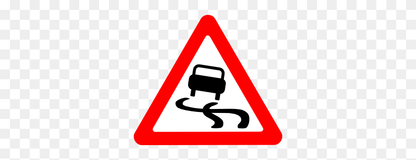 300x263 Slippery Road Sign Clip Art - Road Sign Clipart