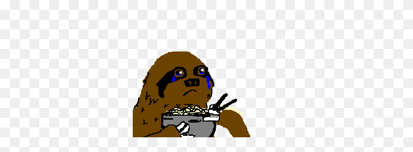 300x250 Sloth Clipart Sad - Eating Cereal Clipart