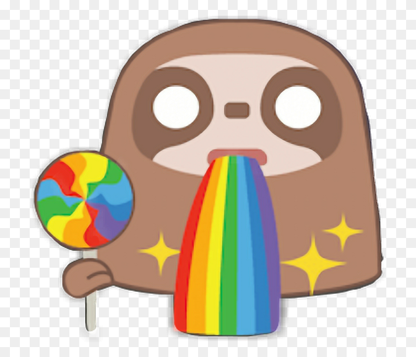 716x660 Sloth Rainbow Cute Adorable Clipart Snapchat Lollypo - Sloth Clipart