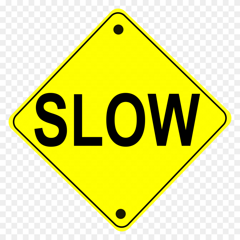 2400x2400 Slow Road Sign Icons Png - Road Sign PNG
