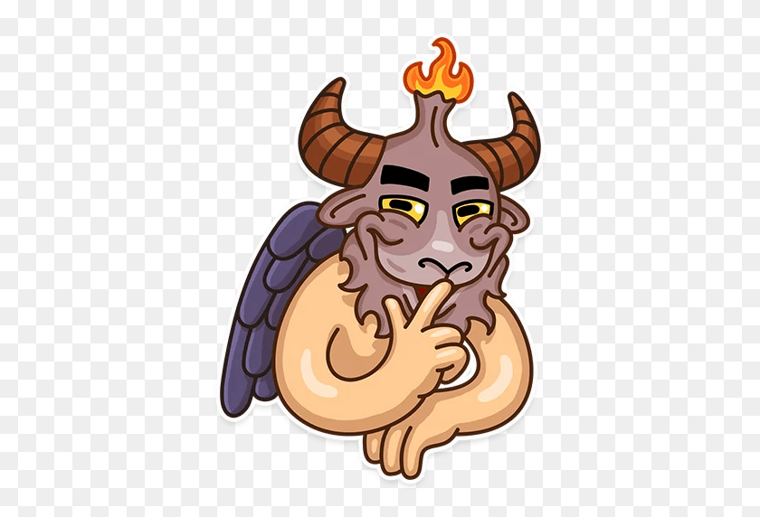 512x512 Sly Stickers Set For Telegram - Baphomet PNG