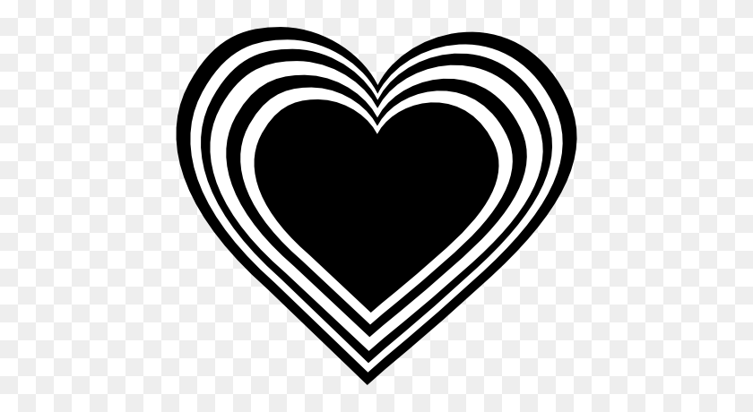 448x400 Small Black Heart Clipart - Heart Outline Clipart Black And White
