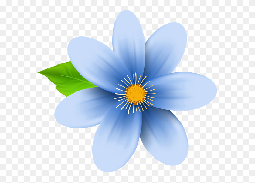 600x544 Small Blue Flower Clip Art - Blue Flower Clipart