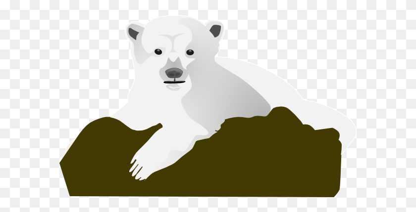 600x369 Маленький Клипарт Белый Медведь - Белый Медведь Клипарт Черно-Белый