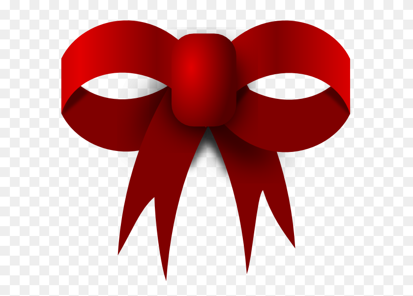 600x542 Small Clipart Red Bow - Ribbon Bow Clipart