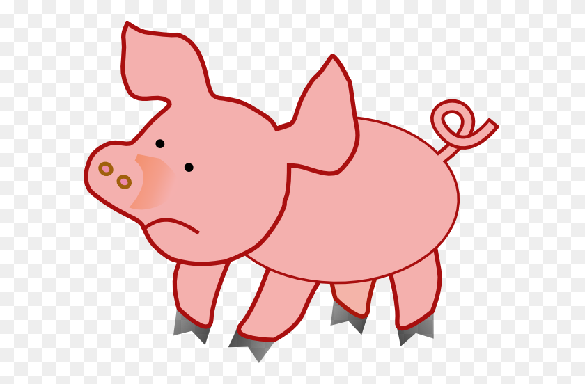 600x492 Small Clipart Sad - Pig Face Clipart Black And White