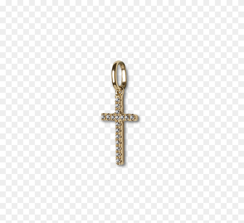 709x709 Small Cross Pendant With Diamonds - Cross Necklace PNG