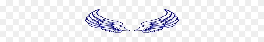 300x75 Small Dark Blue Angel Wings Png, Clip Art For Web - Angel Wings PNG