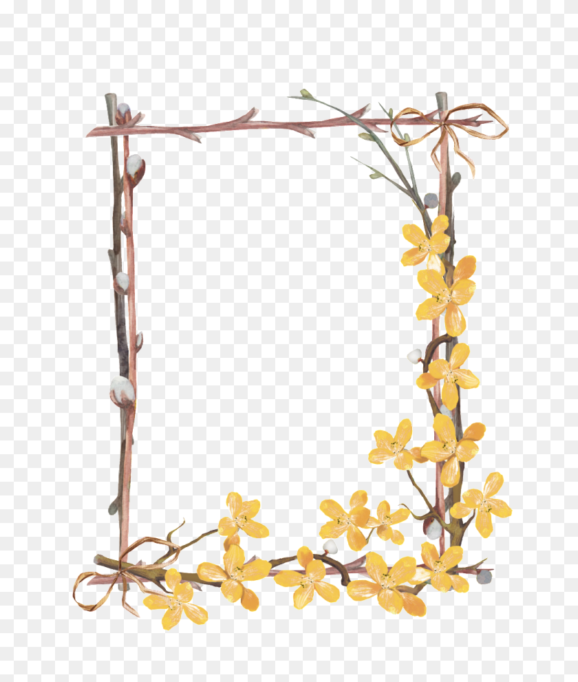 1024x1223 Small Flower Border Png Free Png Download Png Vector - Floral Border PNG