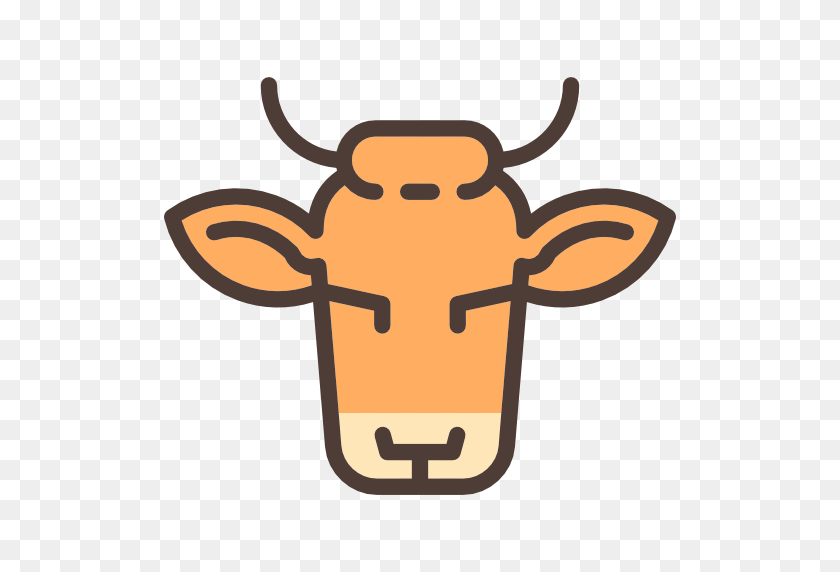 512x512 Small Horns, Horns, Front, Face, Animal, Cow, Animals, Frontal - Cow Head PNG