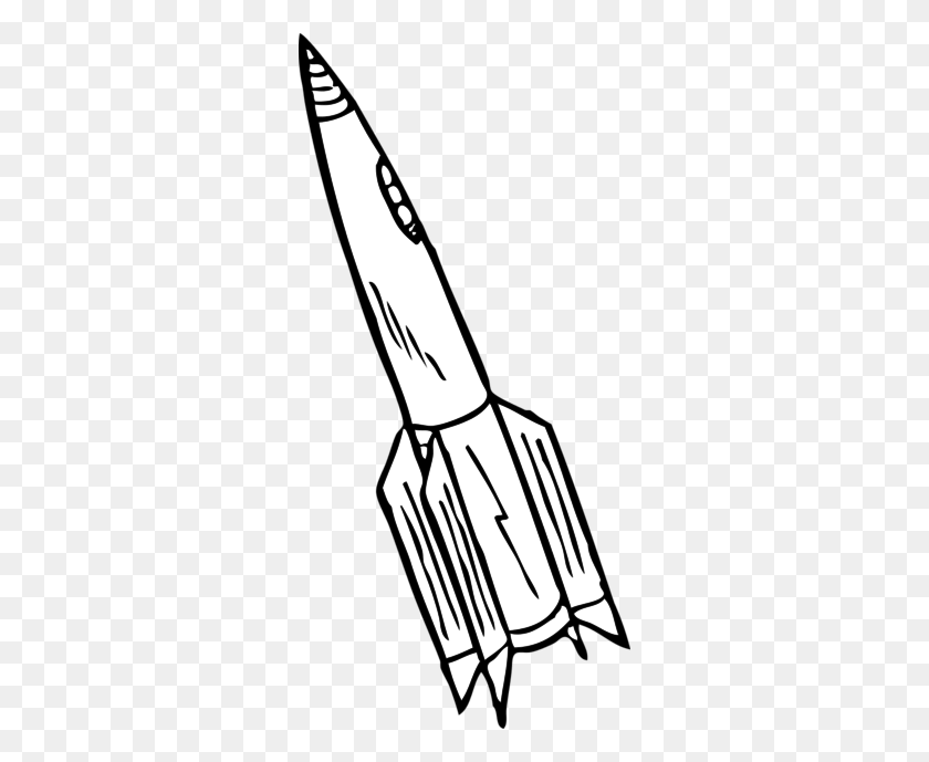 300x629 Клипарты Маленькие Ракеты - Клипарт Ракетный Корабль Черно-Белое