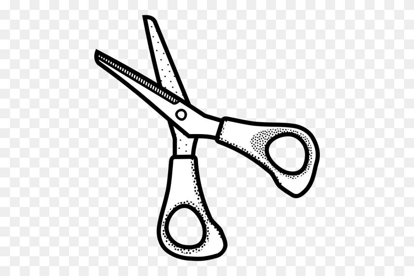458x500 Small Scissors Line Art Vector Illustration - Clipart Scissors Cutting Dotted Line