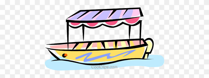 480x255 Small Tour Boat Royalty Free Vector Clip Art Illustration - Sightseeing Clipart