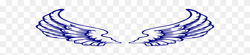 600x126 Smaller Dark Blue Angel Wings Png, Clip Art For Web - Clip Art Angel Wings