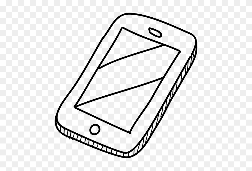 512x512 Smartphone Hand Drawn Icon - Hand Drawing PNG