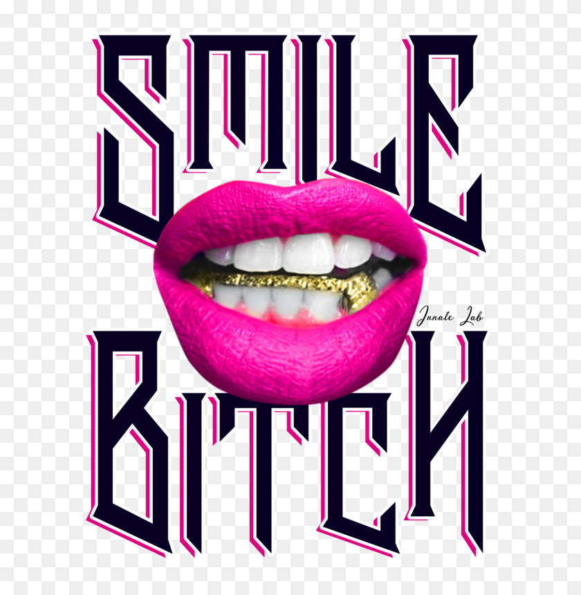 601x800 Smile Bitch Female Grillz Gold Lips Balenciaga Triple S Trainers - Grillz PNG
