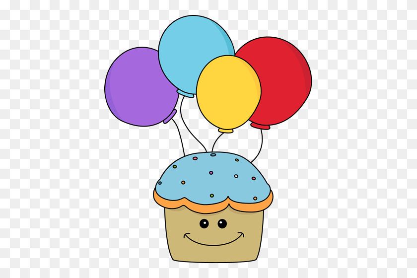419x500 Smiley Cupcakes Cliparts - Birthday Cupcake Clipart